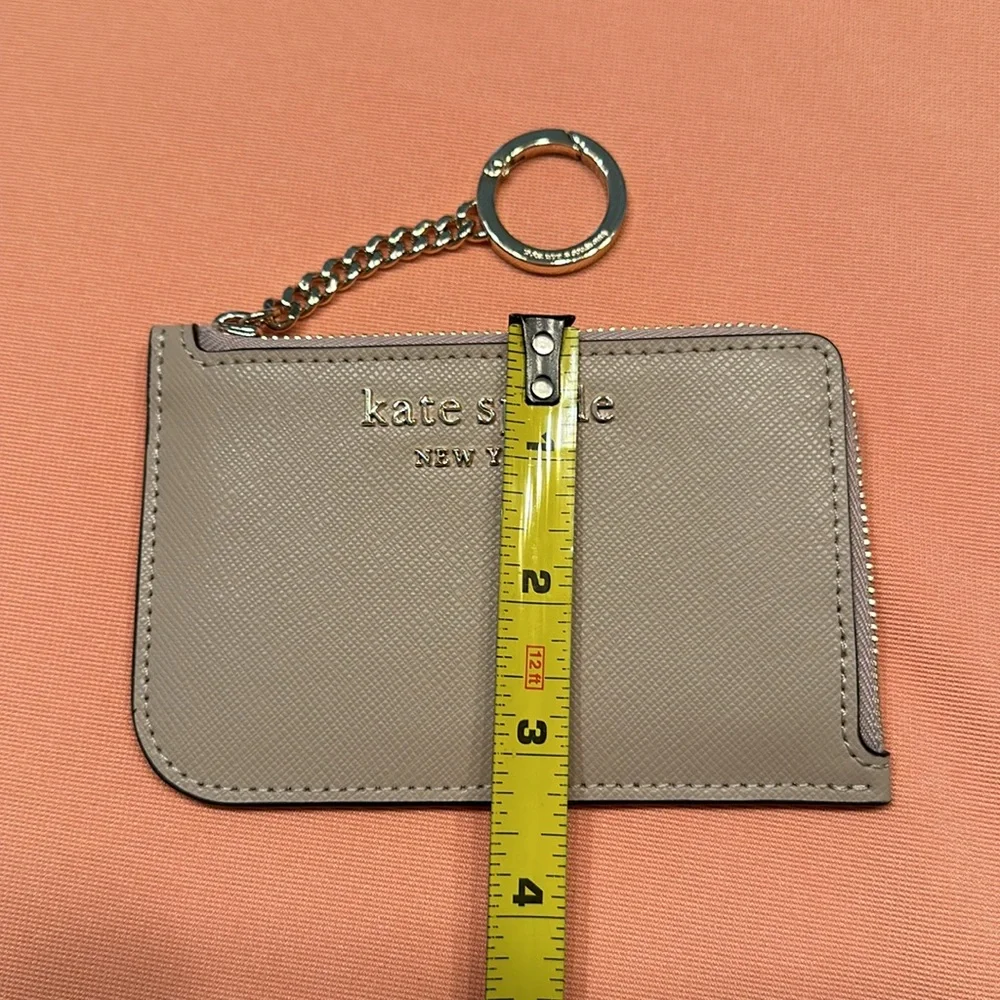 New Kate Spade Leather Card Holder/Key Chain. Neutral color.